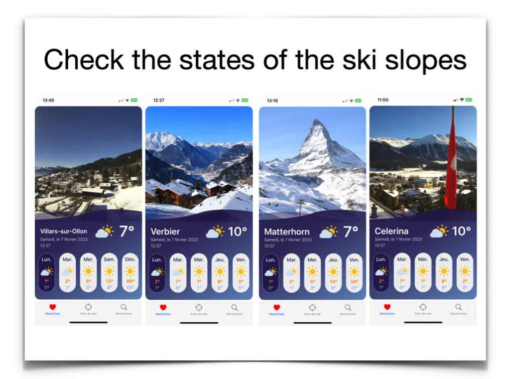 WeatherCam check the states of the ski slopes